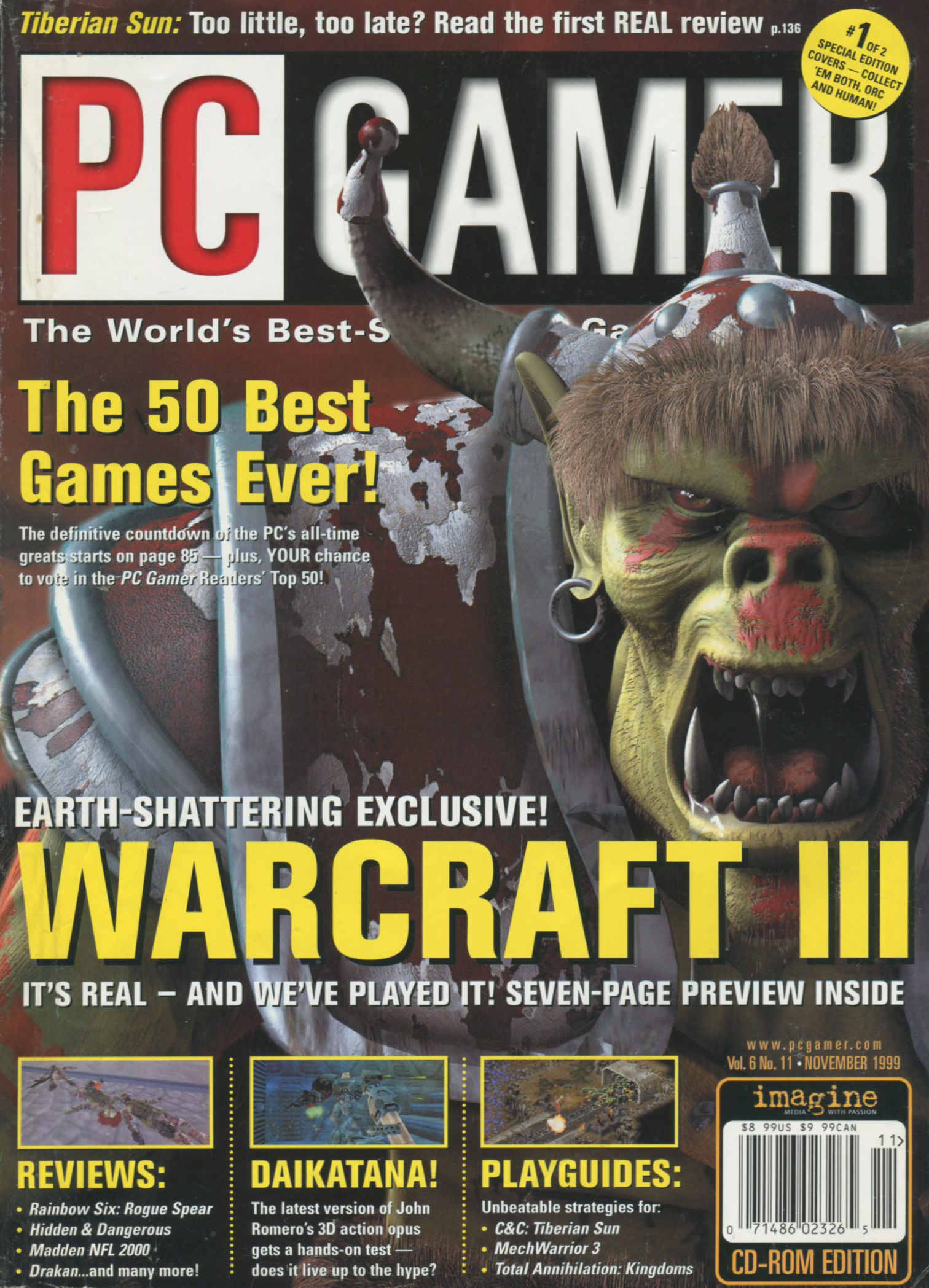 Vintage Computer Video Game Magazine 2001 PC Gamer 50 Best Games Of All  Time