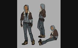 Claire Hummel: young Alyx - you dont see her in game, but we wanted to figure out how she might look: five years younger than HL2, but still maintaining some familiar elements/items of clothing